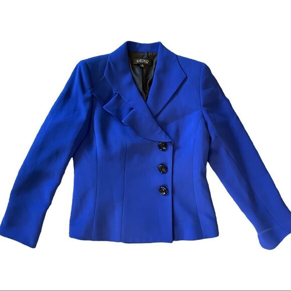 KASPER Blue 3 Button Blazer Size Small - Picture 2 of 6